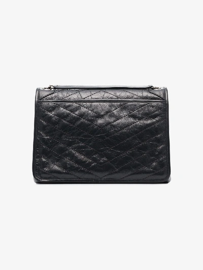 Shop Saint Laurent Grey Niki Large Leather Shoulder Bag