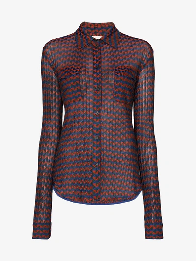 Shop Wales Bonner Geometric Shrunken Style Shirt In Magic Multi