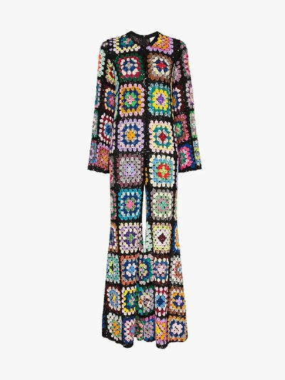 Shop Ashish Sequin Crochet Jumpsuit In Multicolour