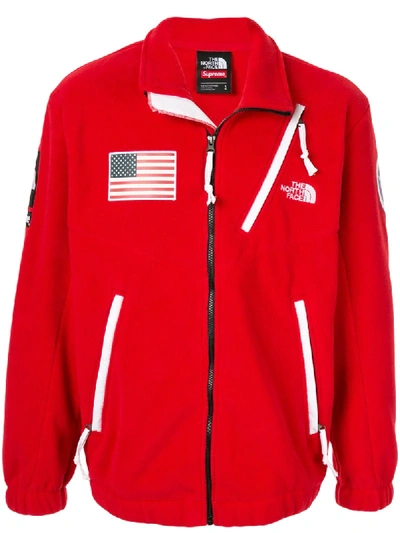 Shop Supreme X The North Face Expedition Trans Antarctic Fleece Jacket In Red