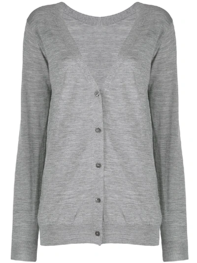 Shop Prada Button-up Wool Cardigan - Grey