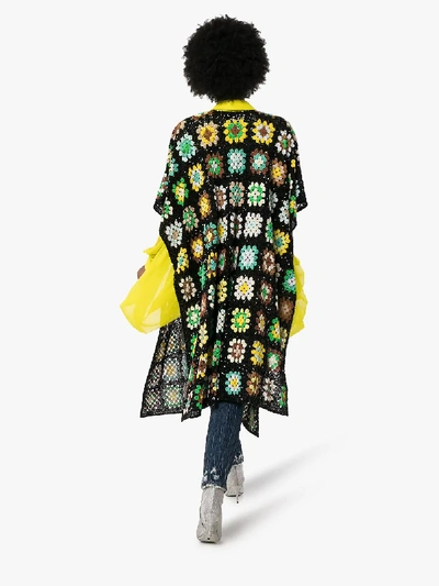 Shop Ashish Sequin Crochet Poncho In Multicolour