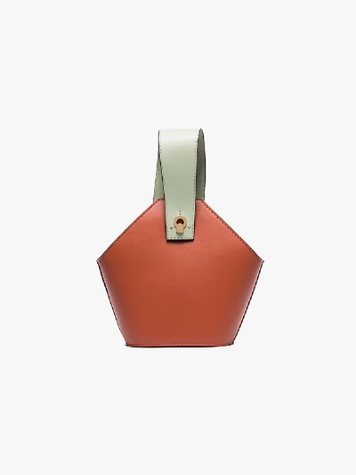 Shop Danse Lente Orange Johnny Leather Shoulder Bag