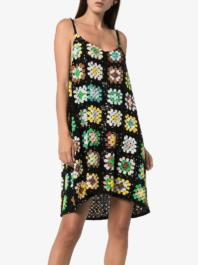 Shop Ashish Sequin Crochet Mini Dress In Multicolour