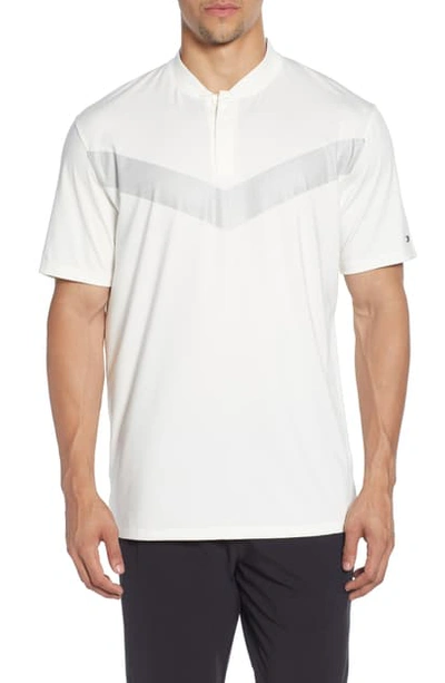 Shop Nike Dri-fit Vapor Reflect Henley In Sail/ Black