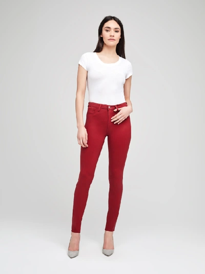 Shop L Agence Marguerite Coated Jean In Redstone