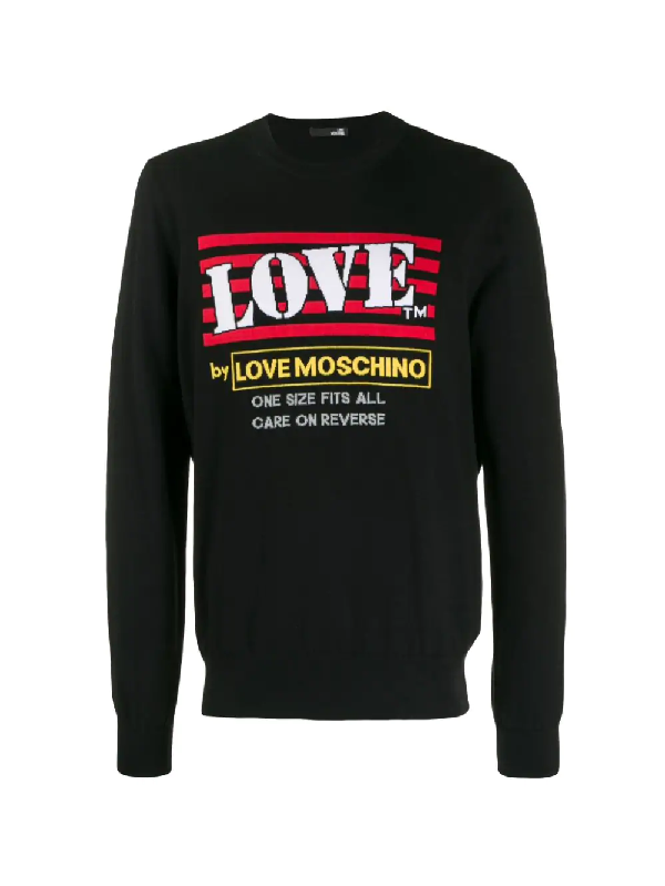 Love Moschino Logo Print Jumper In C74 Black | ModeSens