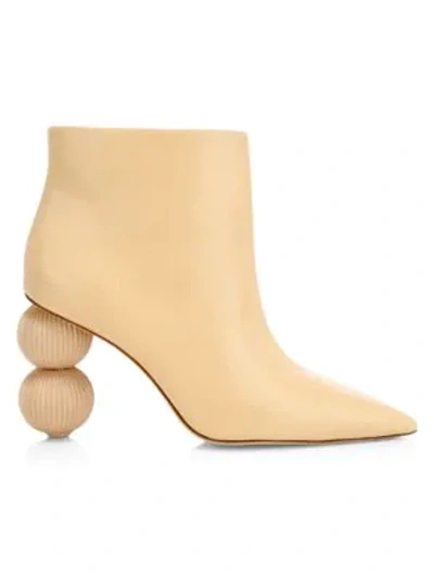 Shop Cult Gaia Women's Cam Bauble-heel Leather Ankle Boots In Sand