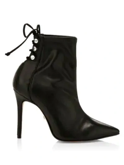 Shop Schutz Nilla Lace-up Stiletto Boots In Black