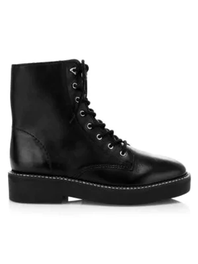 Shop Schutz Mckenzie Leather Combat Boots In Black