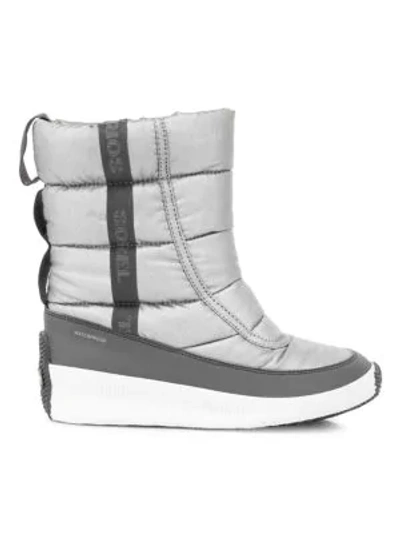 Shop Sorel Ona Mid Puffy Waterproof Snow Boots In Pure Silver