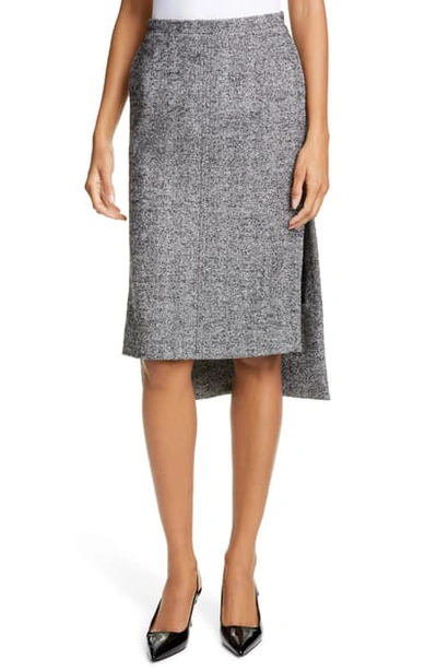 Shop N°21 N Degree21 Side Slit Wool Blend Herringbone High/low Skirt In Fantasia Base Nera