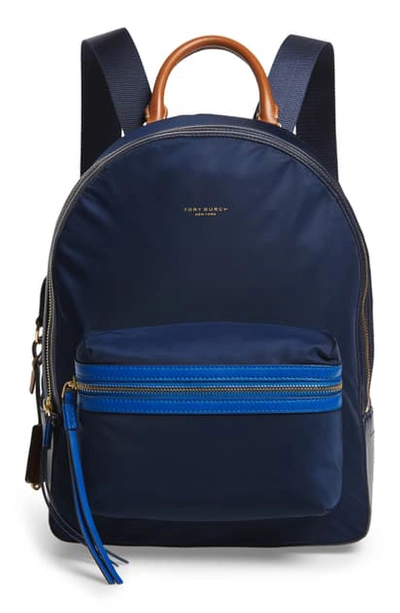 Shop Tory Burch Perry Nylon Backpack In Royal Navy