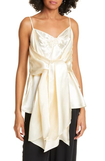 Shop Mm6 Maison Margiela Front Sash Camisole In Ivory