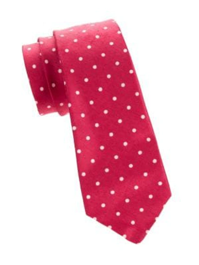 Shop Kiton Polka Dot Silk Tie In Red
