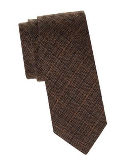 Shop Giorgio Armani Textured Tie In Fire Brick