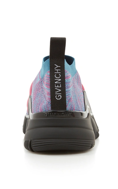 Shop Givenchy Jaw Leather And Nylon Sneakers In Blue