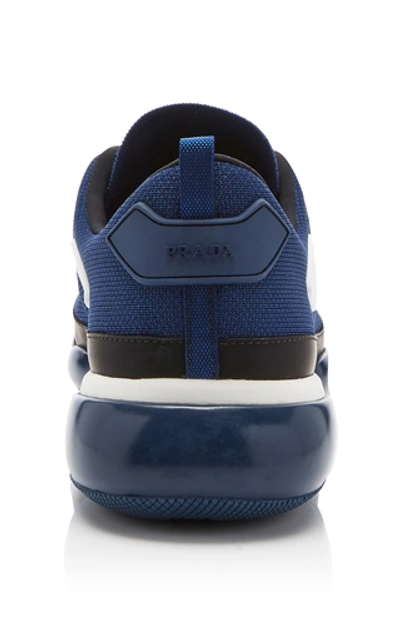 Shop Prada Cloudbust Mesh Runners In Navy