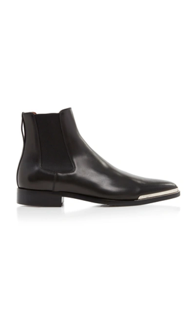 Shop Givenchy Dallas Cap-toe Leather Boots In Black