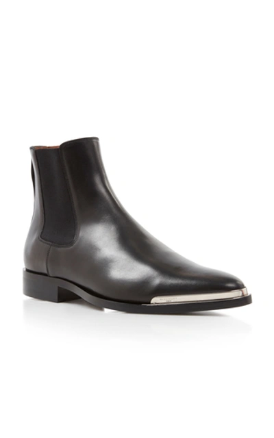 Shop Givenchy Dallas Cap-toe Leather Boots In Black