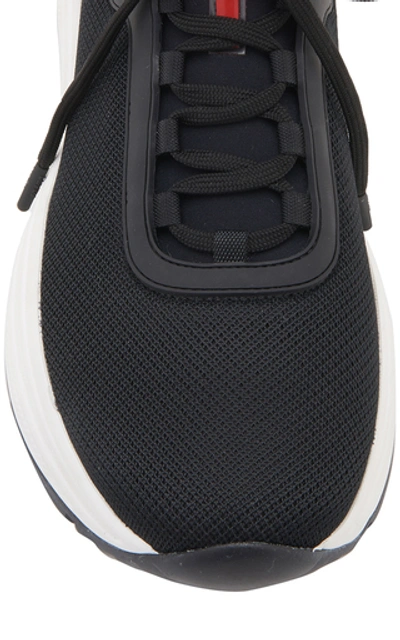 Shop Prada Mesh And Neoprene Sneakers In Black