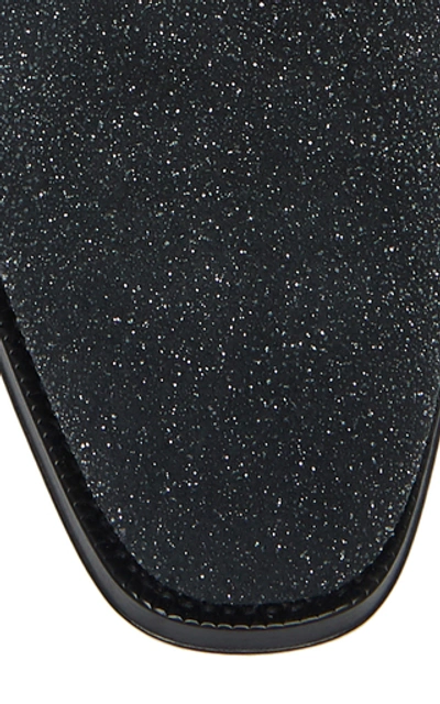 Shop Alexander Mcqueen Glittered Leather Chelsea Boots In Black