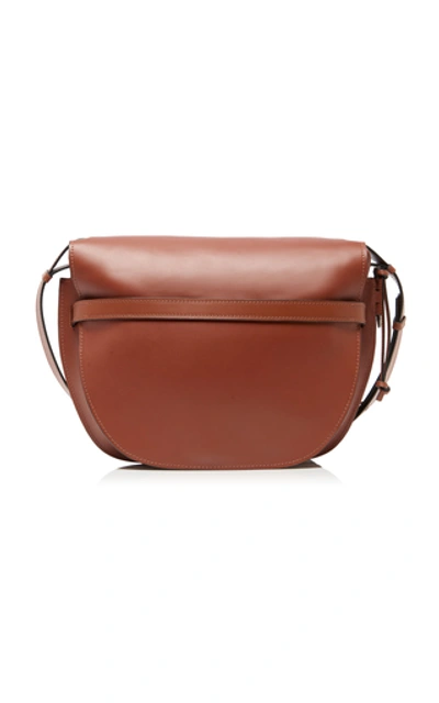 Shop Loewe Gate Leather Shoulder Bag In Brown