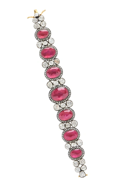 Shop Amrapali Ruby And Diamond Bracelet In Red