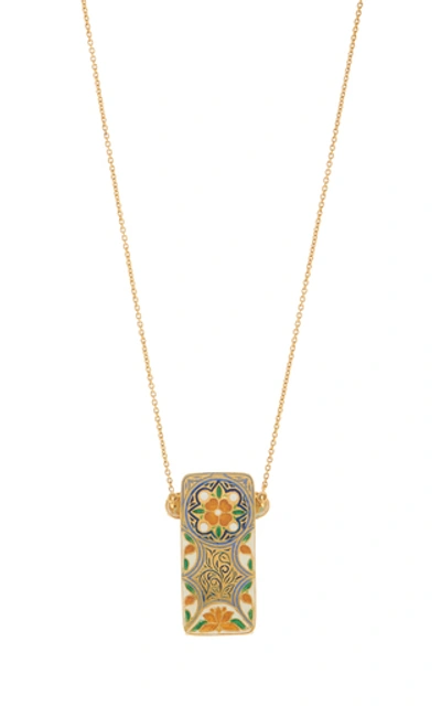 Shop Amrapali Big Gemstone Necklace In Gold