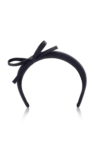 Shop Prada Embellished Silk-satin Headband In Black