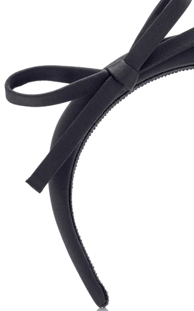 Shop Prada Embellished Silk-satin Headband In Black
