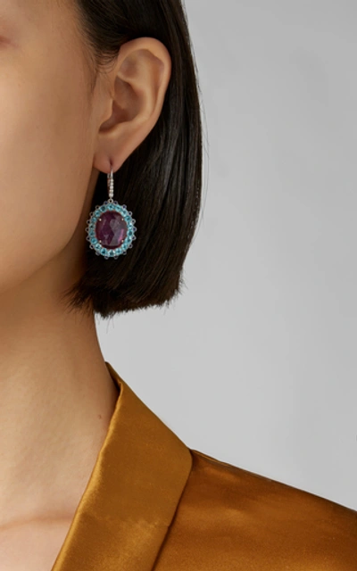 Shop Amrapali Ruby And Sapphire Earrings In Multi