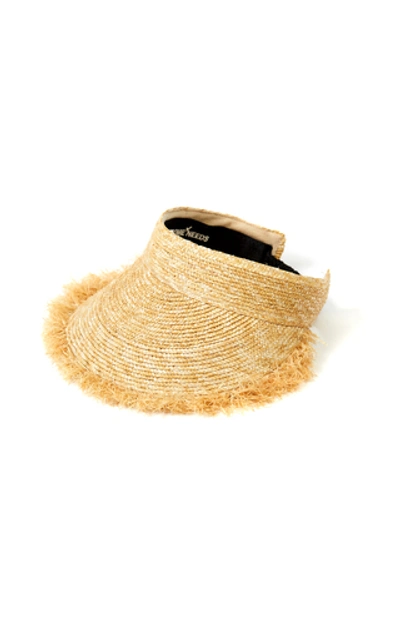 Shop Awesome Needs Frayed Straw Visor In Neutral