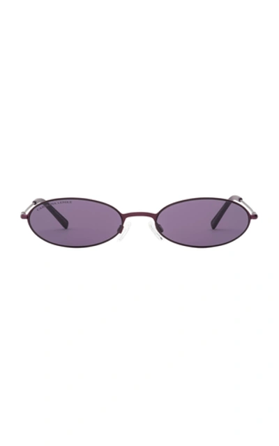 Shop Carolina Lemke X Kim Kardashian West Sand Round-frame Acetate Sunglass In Purple