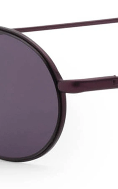 Shop Carolina Lemke X Kim Kardashian West Sand Round-frame Acetate Sunglass In Purple