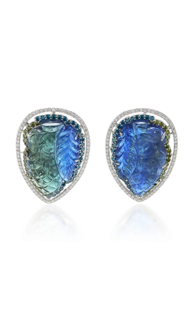 Shop Amrapali Oversized 18k Tanzanite And Diamond Earrings In Multi