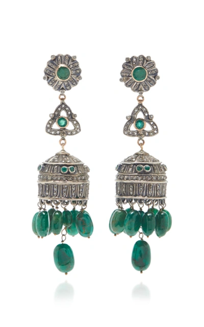 Shop Amrapali Multi Stone Drop Earrings In Green