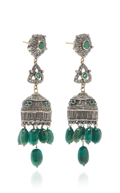 Shop Amrapali Multi Stone Drop Earrings In Green