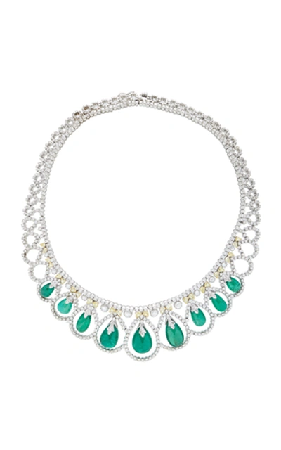 Shop Amrapali Emerald And Diamond Necklace In Multi