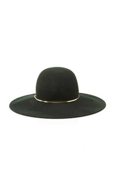 Shop Eugenia Kim Honey Wool-felt Hat In Dark Green