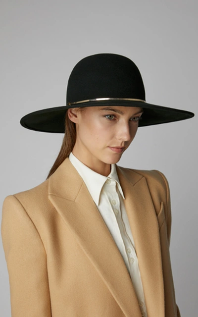 Shop Eugenia Kim Honey Wool-felt Hat In Dark Green