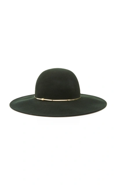 Shop Eugenia Kim Honey Wool-felt Hat In Dark Green
