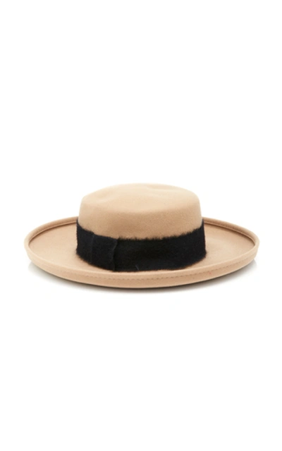 Shop Eugenia Kim Julian Mohair-trimmed Wool-felt Hat In Brown