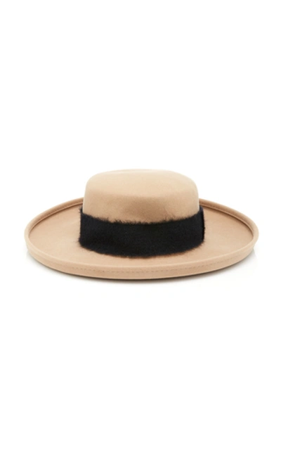 Shop Eugenia Kim Julian Mohair-trimmed Wool-felt Hat In Brown