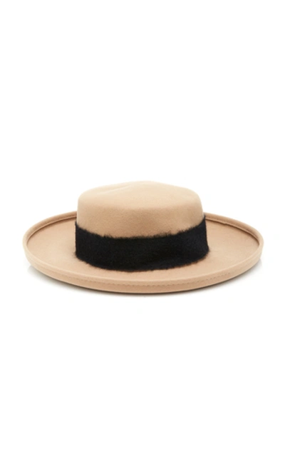 Shop Eugenia Kim Julian Mohair-trimmed Wool-felt Hat In Brown