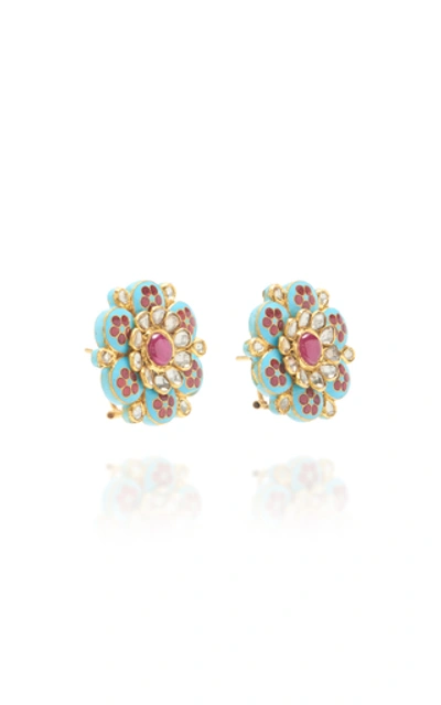 Shop Amrapali Gem Flower Stud Earrings In Multi