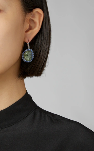 Shop Amrapali Tanzanite And Sapphire Earrings In Blue