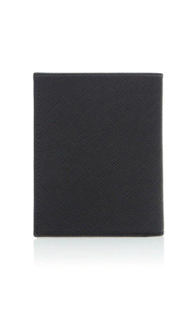Shop Prada Printed Textured-leather Billfold Wallet In Black