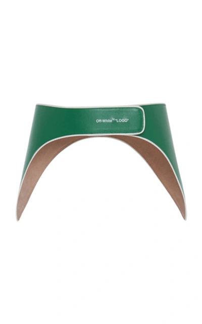 Shop Off-white Racing Leather Belt In Green