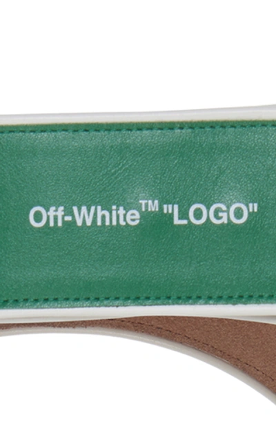 Shop Off-white Racing Leather Belt In Green